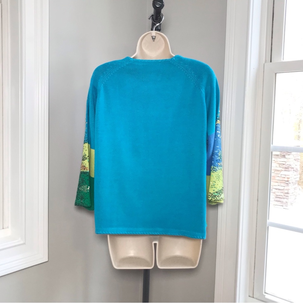 Vintage Michael Simon Seurat Painting Cardigan Sweater - Women’s Large NWT - Picture 6 of 10